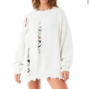 Carmar Oversized Ripped Knit Sweater
